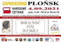 Plakat dotyczący narodowego czytania w Płońsku