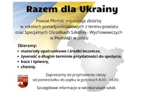 Plakat dotyczący zbiórki dla Ukrainy