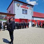 Strażacy z OSP Unieck podczas uroczystości 100-lecia. 
